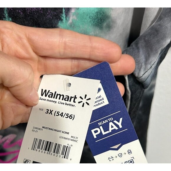 Ford NWT Licensed Mustang Night Scene Tie-Dye T-Shirt Sz 3X - Picture 5 of 9